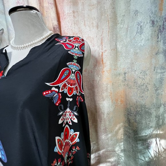 NWOT๐ Retro Design Cotton Mix Maxi A- Line Sleeveless Dress - Picture 5 of 15